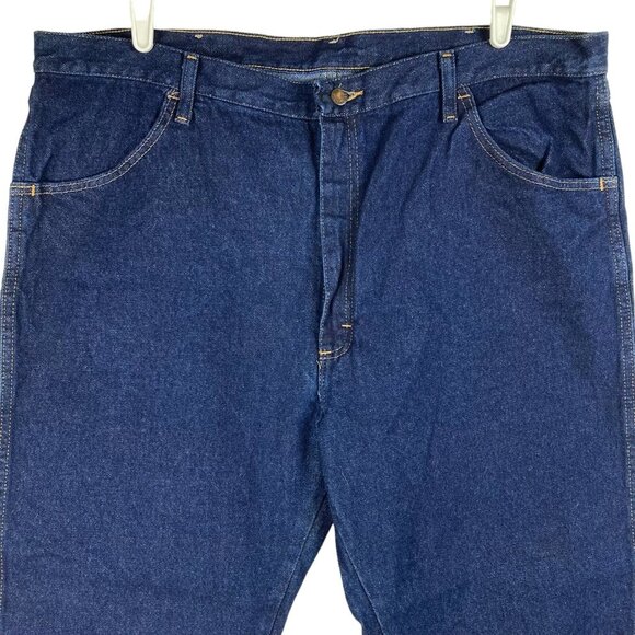 NWT Rustler Men's Blue Denim Jeans Size 42x30 Regular Fit Straight Heavyweight - Picture 3 of 9